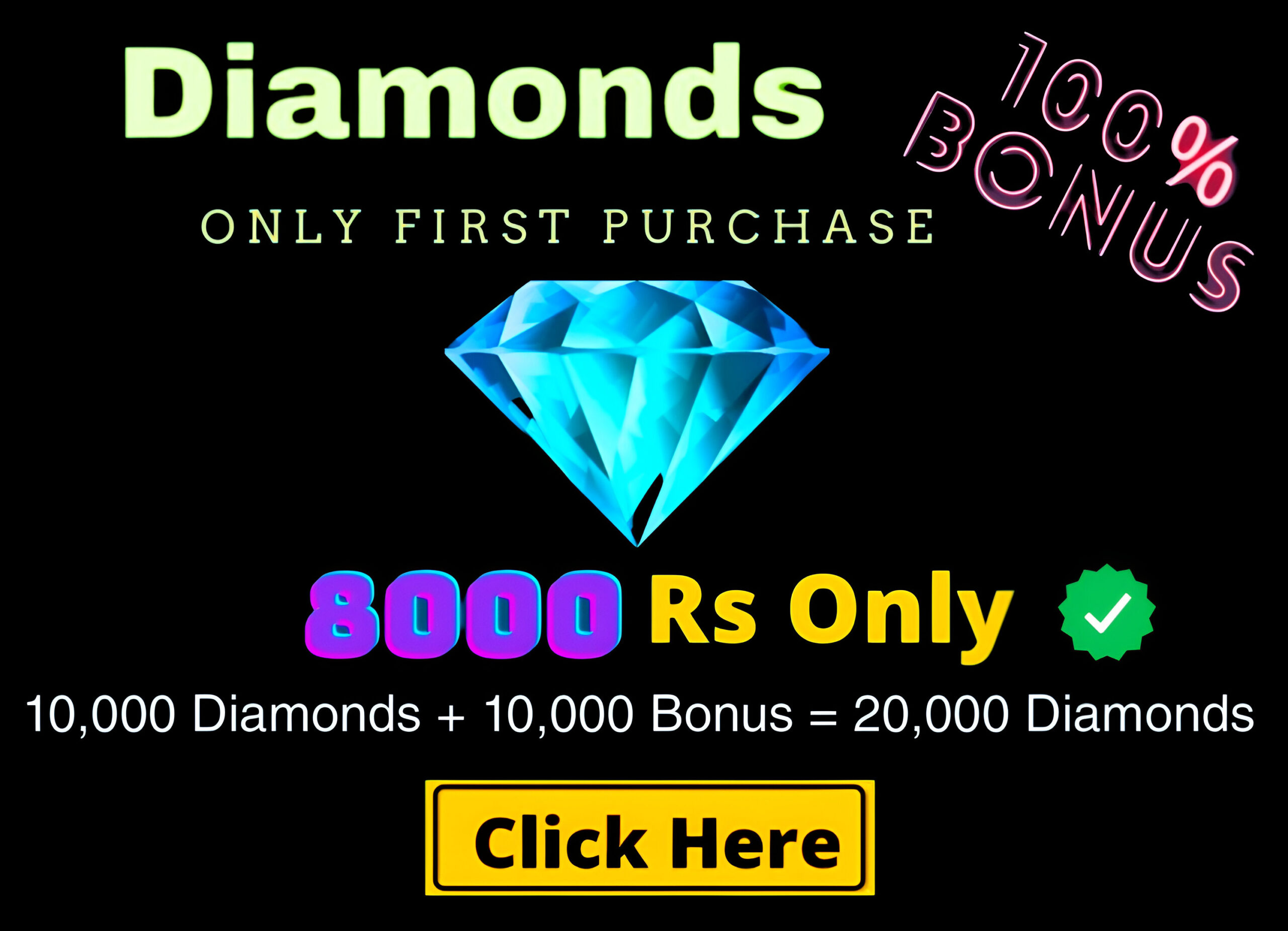 Top Up 10 000 Diamonds   10 000 Bonus = 20 000 💎 Double Diamond Top